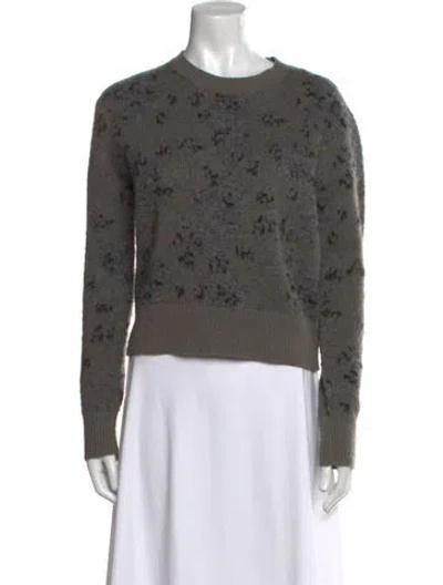 Pre-owned Allsaints Printed Crew Neck Sweater In Gray