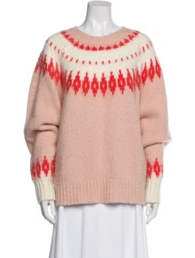 Pre-owned Allsaints Printed Crew Neck Sweater In Pink
