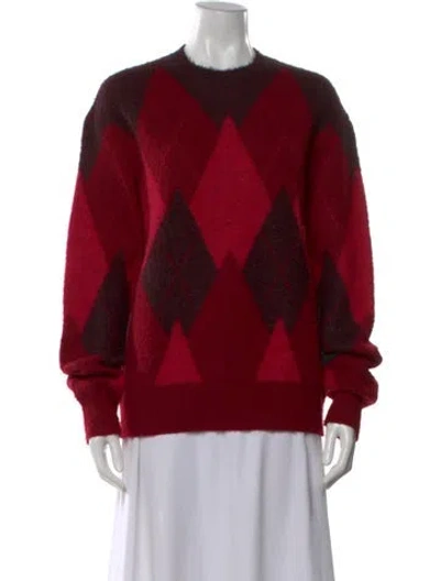 Pre-owned Allsaints Printed Crew Neck Sweater In Red