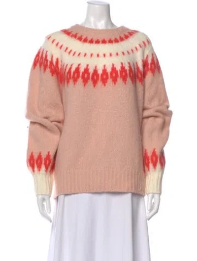 Pre-owned Allsaints Printed Crew Neck Sweater W/ Tags In Pink