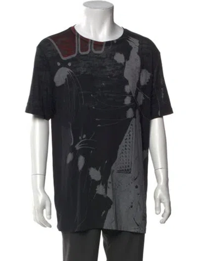 Pre-owned Allsaints Printed Crew Neck T-shirt In Gray