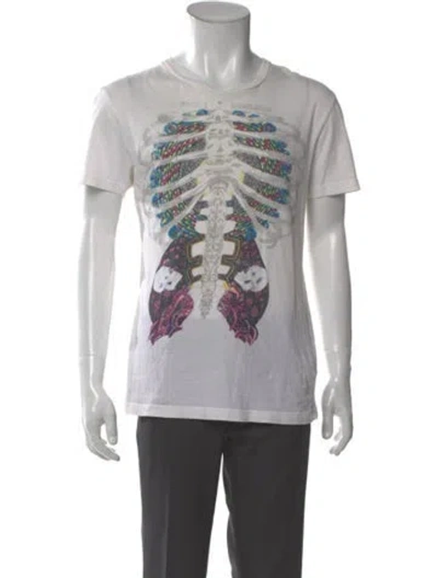 Pre-owned Allsaints Printed Crew Neck T-shirt In White