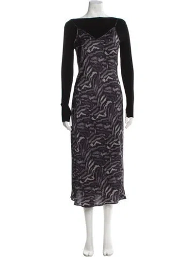 Pre-owned Allsaints Printed Dress Set In Black