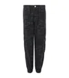 Allsaints Womens Camo Ink Blue Fredia Camo-print High-rise Denim Trousers In Blue