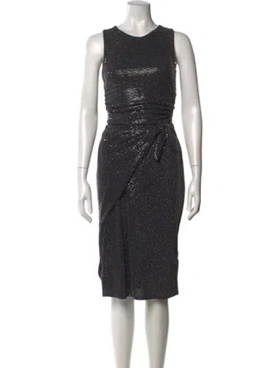 Pre-owned Allsaints Printed Knee-length Dress In Black