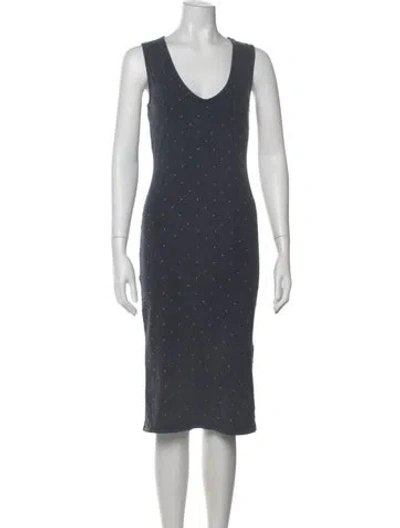 Pre-owned Allsaints Printed Knee-length Dress In Blue