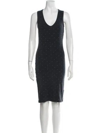 Pre-owned Allsaints Printed Knee-length Dress In Blue