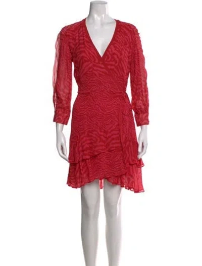 Pre-owned Allsaints Printed Knee-length Dress In Red