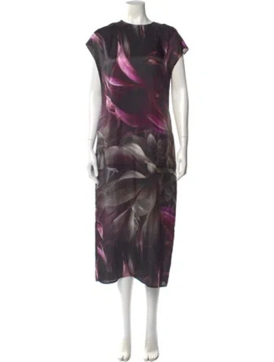 Pre-owned Allsaints Printed Long Dress In Black