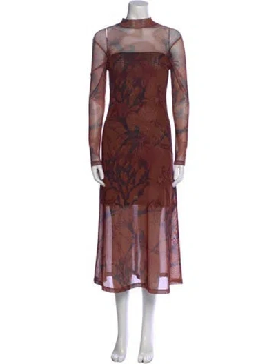 Pre-owned Allsaints Printed Long Dress In Multi