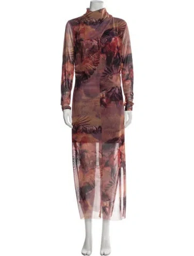 Pre-owned Allsaints Printed Long Dress In Multi