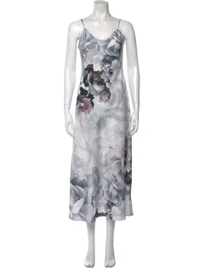Pre-owned Allsaints Printed Long Dress In Multi