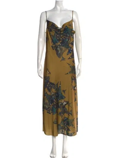 Pre-owned Allsaints Printed Long Dress In Multicolor