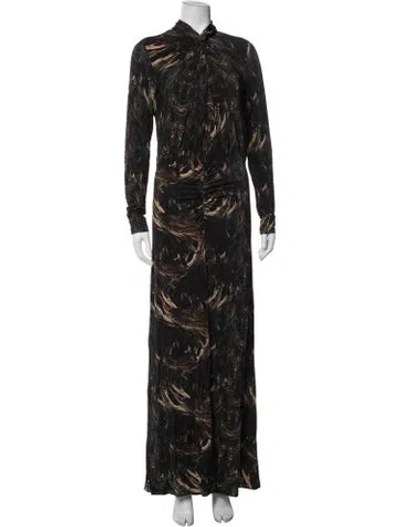 Pre-owned Allsaints Printed Long Dress In Multicolor