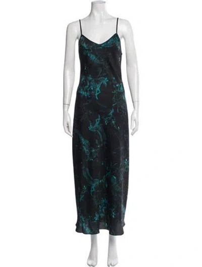 Pre-owned Allsaints Printed Long Dress W/ Tags In Multi