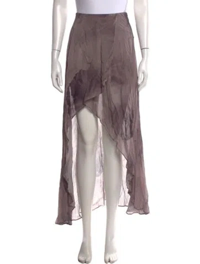 Pre-owned Allsaints Printed Long Skirt In Purple