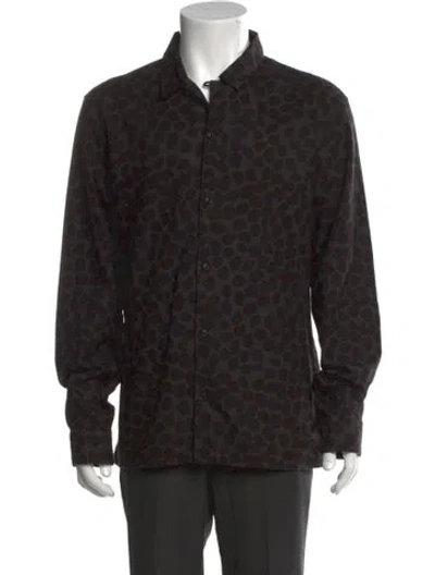 Pre-owned Allsaints Printed Long Sleeve Shirt In Black