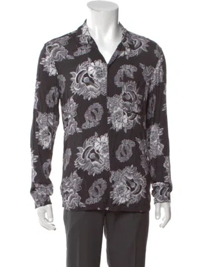Pre-owned Allsaints Printed Long Sleeve Shirt In Black