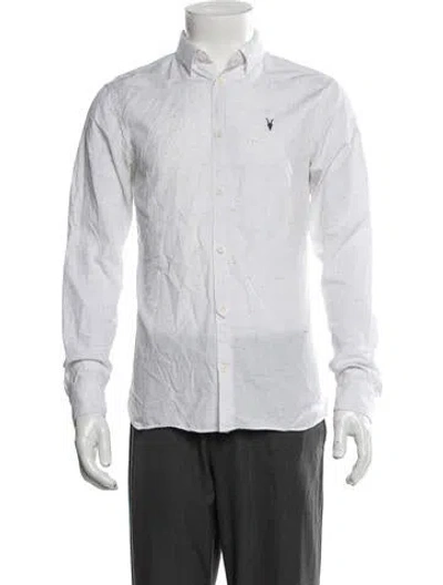 Pre-owned Allsaints Printed Long Sleeve Shirt In Gray
