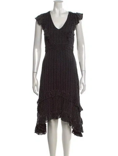 Pre-owned Allsaints Printed Midi Length Dress In Black