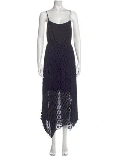 Pre-owned Allsaints Printed Midi Length Dress In Blue