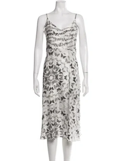 Pre-owned Allsaints Printed Midi Length Dress In Grey