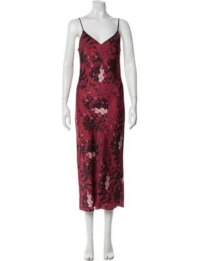 Pre-owned Allsaints Printed Midi Length Dress In Multi