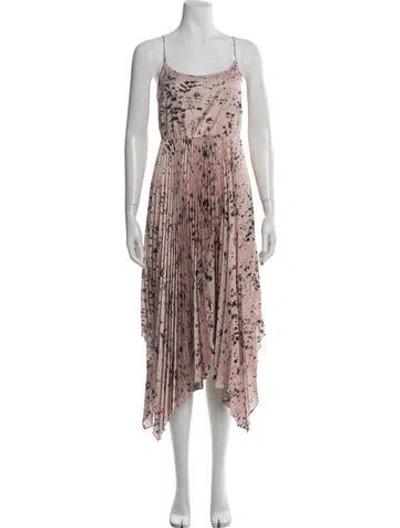 Pre-owned Allsaints Printed Midi Length Dress In Pink