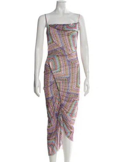 Pre-owned Allsaints Printed Midi Length Dress In Red