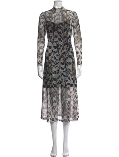Pre-owned Allsaints Printed Midi Length Dress W/ Tags In Multi