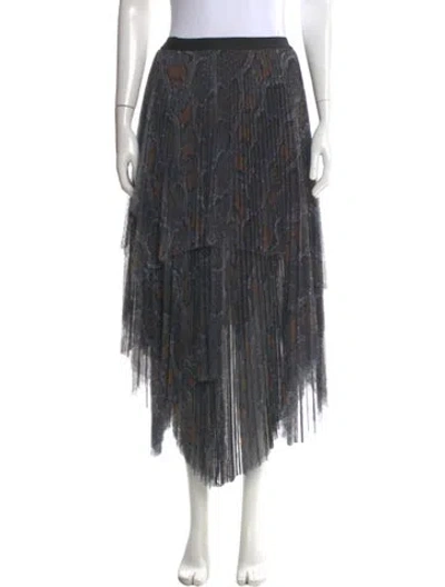 Pre-owned Allsaints Printed Midi Length Skirt In Gray