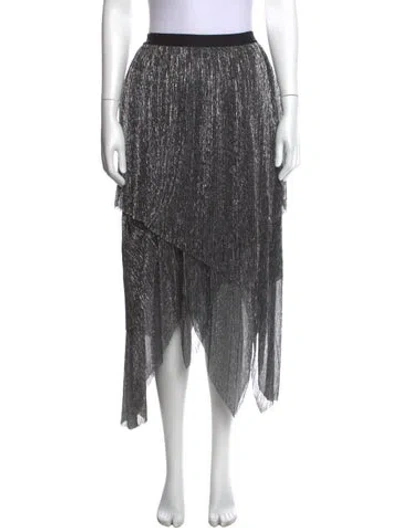 Pre-owned Allsaints Printed Midi Length Skirt In Grey/silver