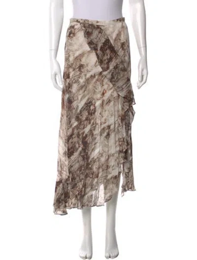 Pre-owned Allsaints Printed Midi Length Skirt In Neutral