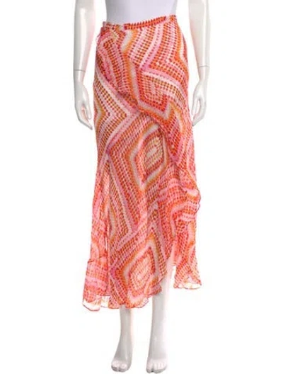 Pre-owned Allsaints Printed Midi Length Skirt In Pink