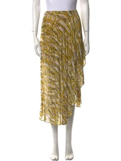 Pre-owned Allsaints Printed Midi Length Skirt In Yellow