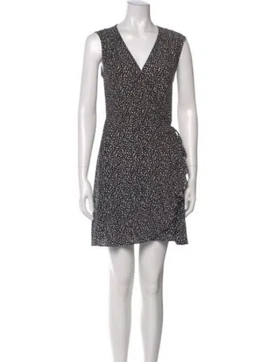 Pre-owned Allsaints Printed Mini Dress In Black