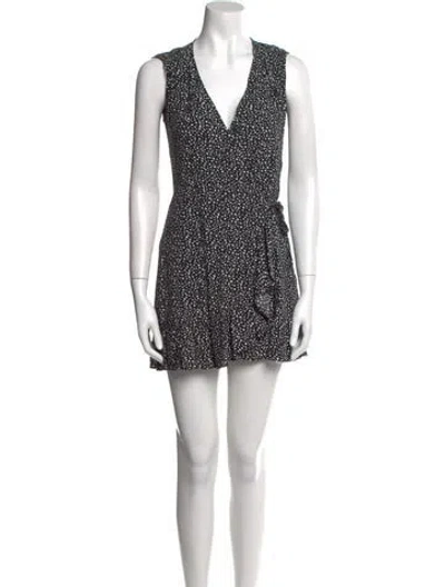 Pre-owned Allsaints Printed Mini Dress In Black