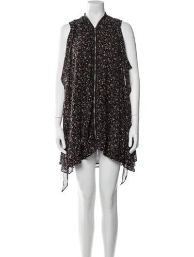Pre-owned Allsaints Printed Mini Dress In Black