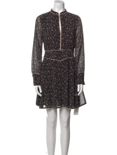 Pre-owned Allsaints Printed Mini Dress In Black