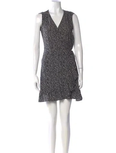 Pre-owned Allsaints Printed Mini Dress In Black