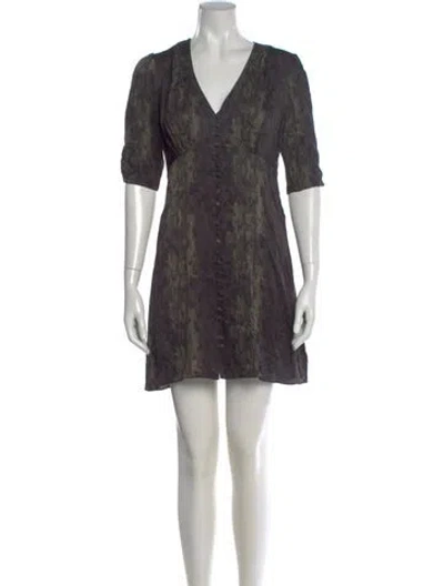Pre-owned Allsaints Printed Mini Dress In Black
