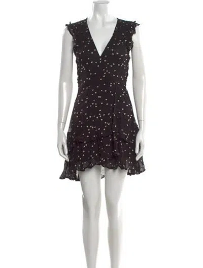Pre-owned Allsaints Printed Mini Dress In Black