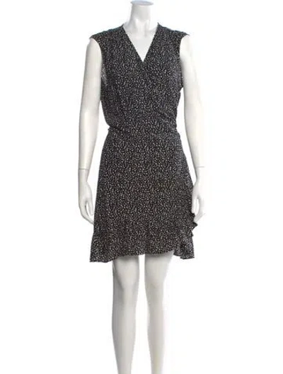 Pre-owned Allsaints Printed Mini Dress In Black