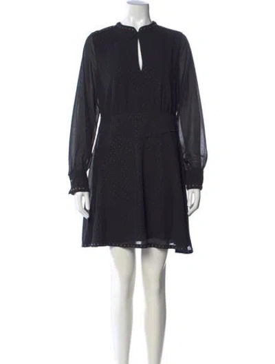 Pre-owned Allsaints Printed Mini Dress In Black