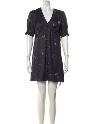 Pre-owned Allsaints Printed Mini Dress In Black