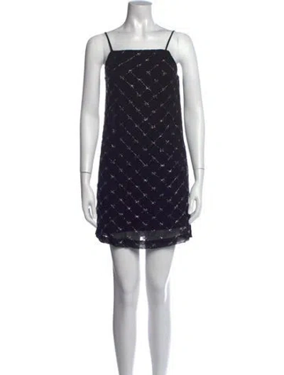 Pre-owned Allsaints Printed Mini Dress In Black