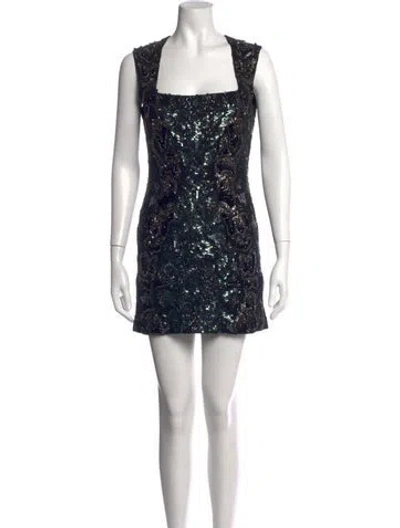 Pre-owned Allsaints Printed Mini Dress In Black