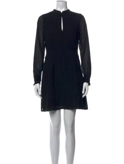Pre-owned Allsaints Printed Mini Dress In Black