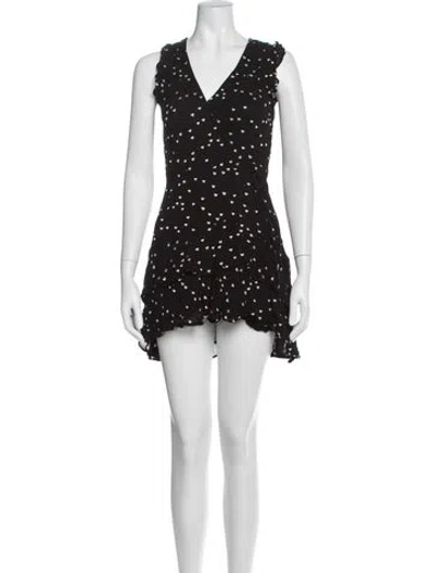 Pre-owned Allsaints Printed Mini Dress In Black