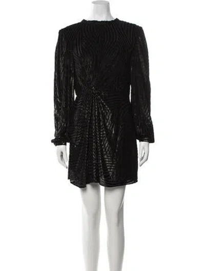 Pre-owned Allsaints Printed Mini Dress In Black